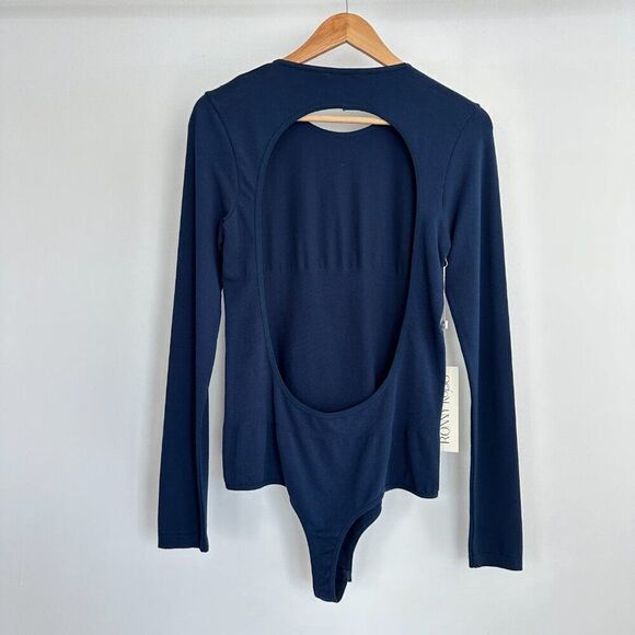 NWT Ronny Kobo open back navy bodysuit - Picture 3 of 7